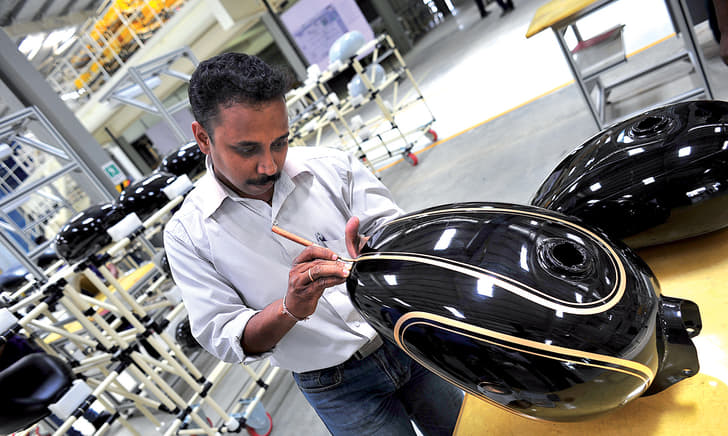 Pinstripes continue to be painted by hand. True Craftsmanship!
